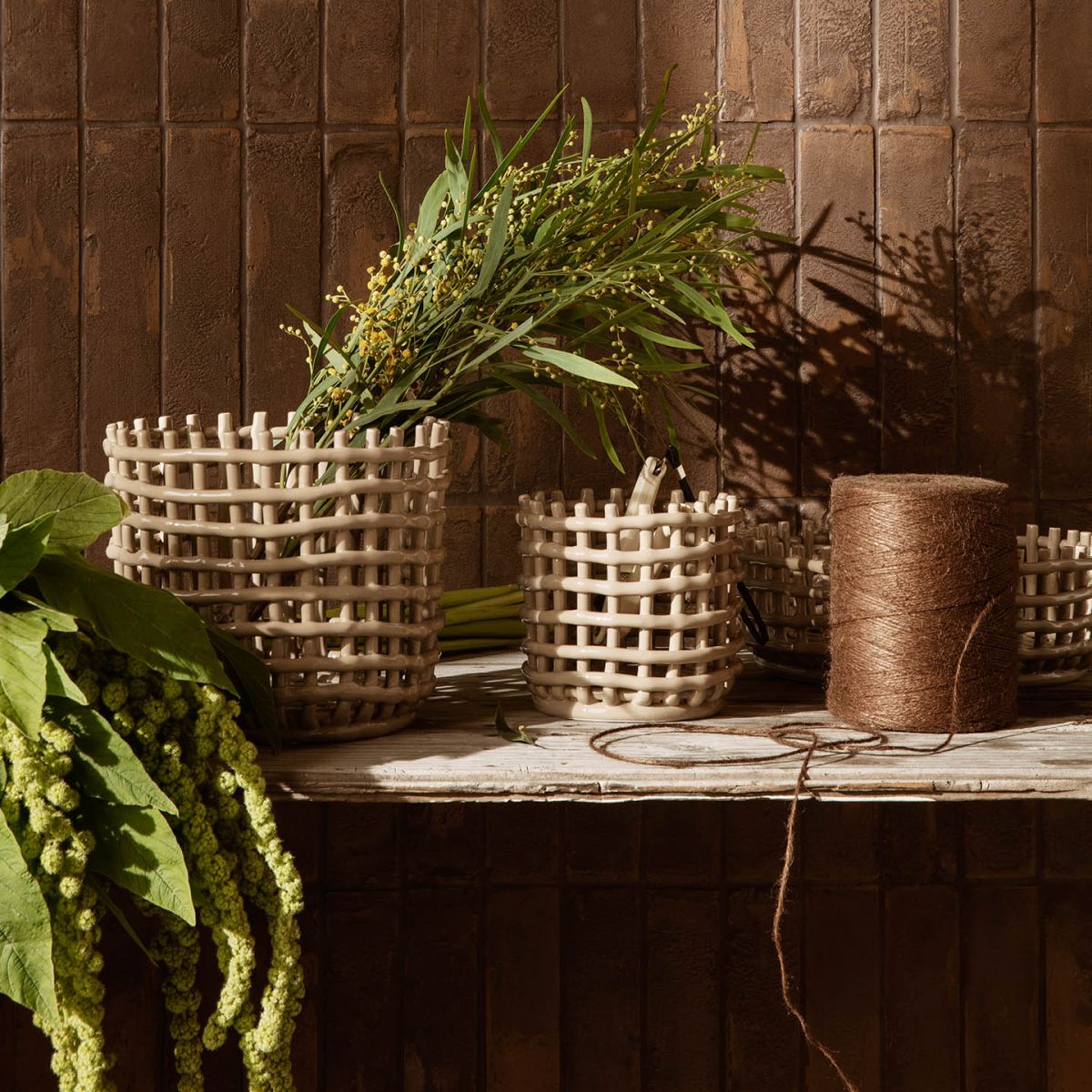 Ceramic Basket - Large - Cashmere-2