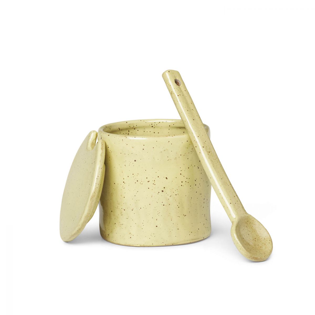 Flow Jar with spoon - Yellow Speckle-3
