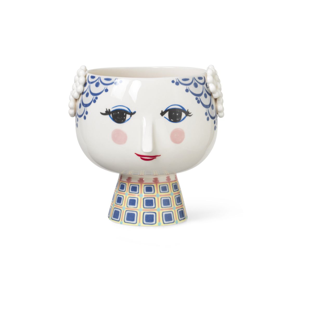 Eva Flowerpot on base O21 cm blue