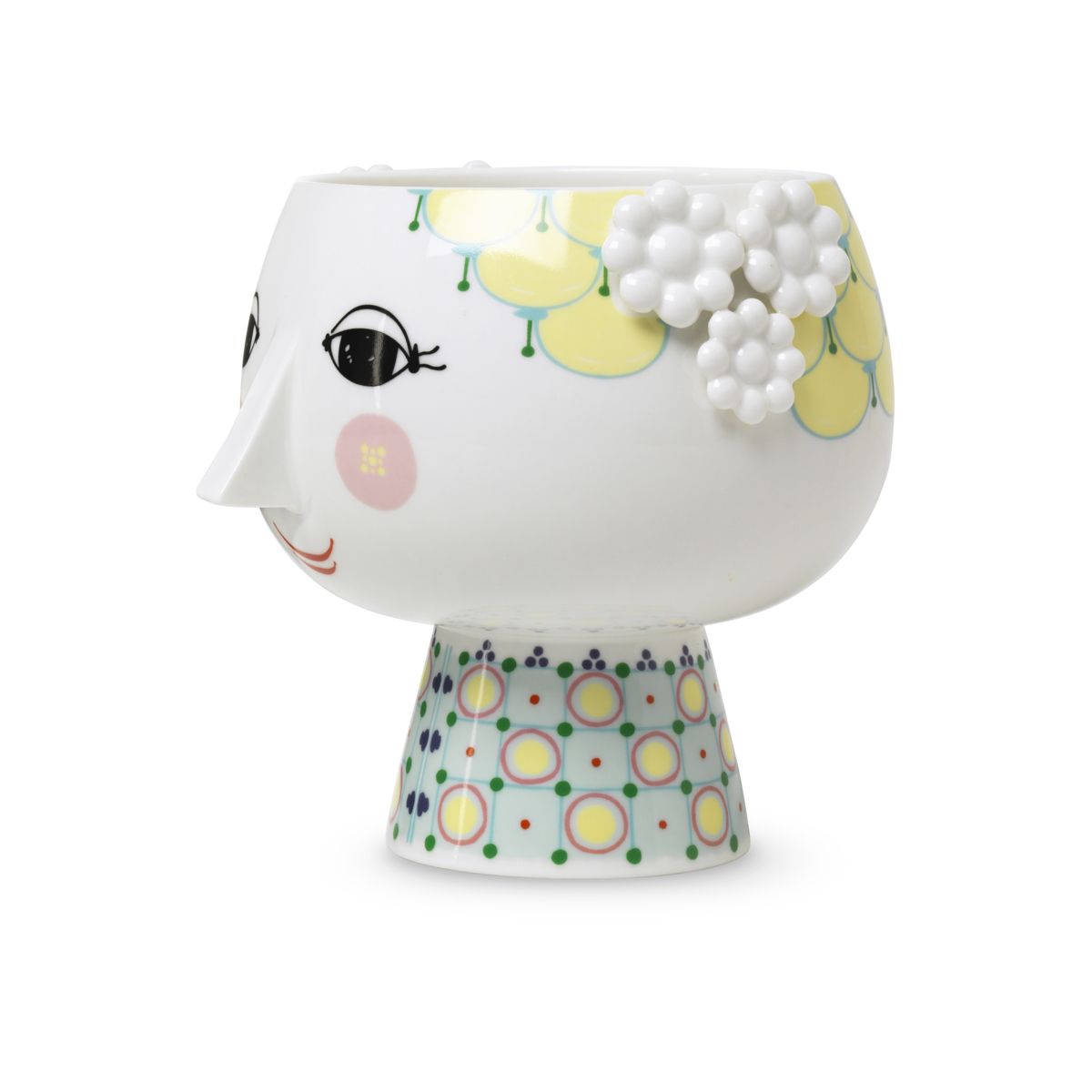 Eva Flowerpot on base O15.5 cm yellow-3