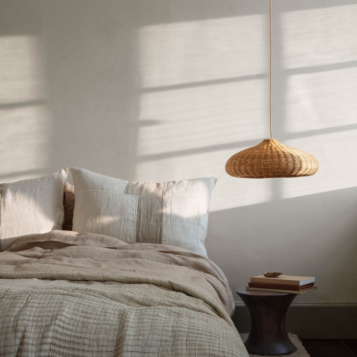 Braided Lampshade - Disc - Natural-2