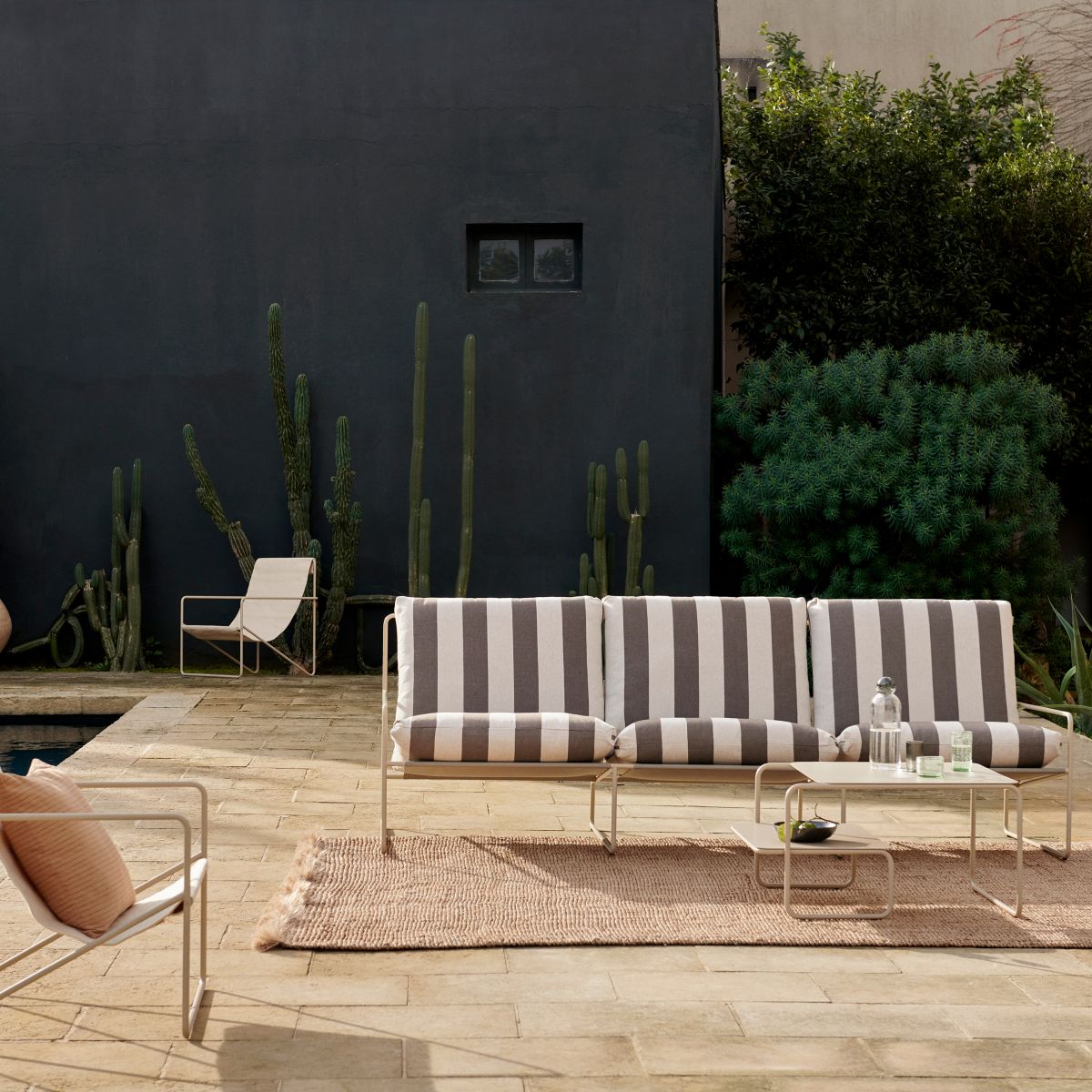 Desert 3-seater Stripe - Cashmere/Chocolate-2