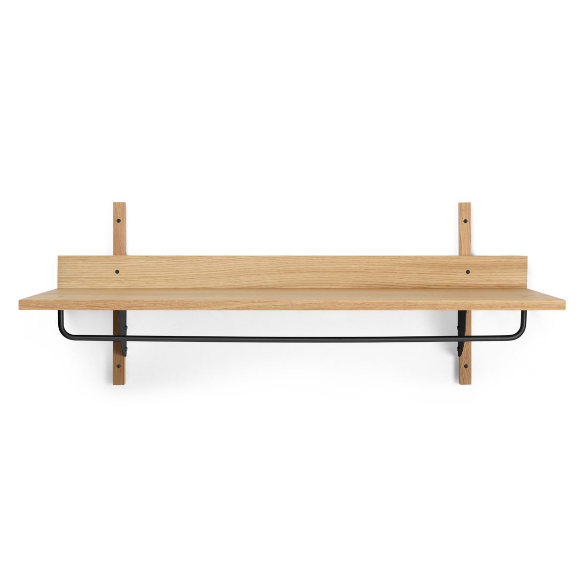 Sector Rack Shelf - Oak/Black Brass