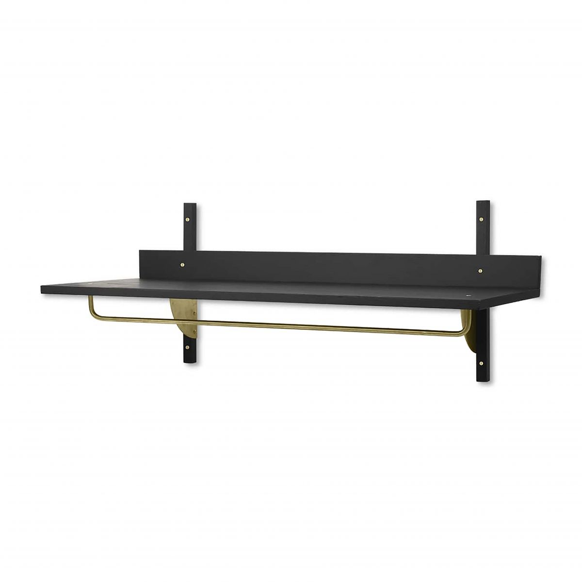 Sector Rack Shelf - Black Ash/Brass