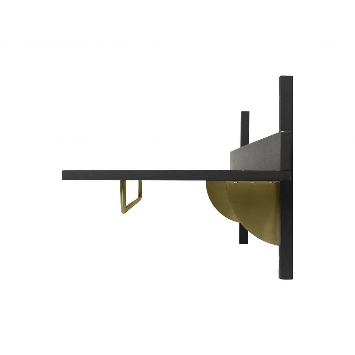 Sector Rack Shelf - Black Ash/Brass-2