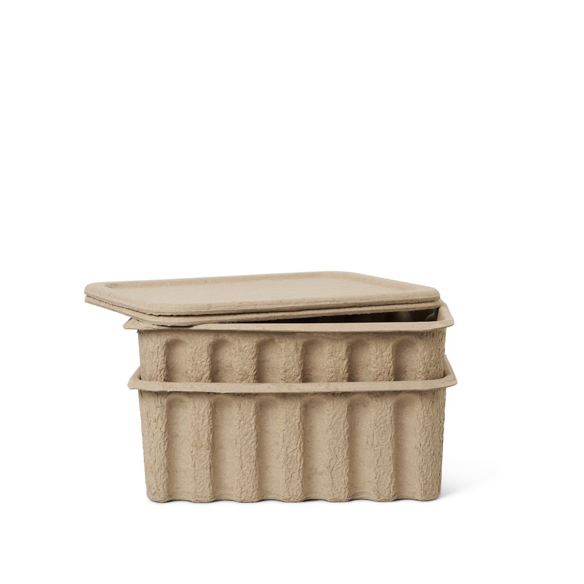Paper Pulp Box Large - Set of 2 - Brown