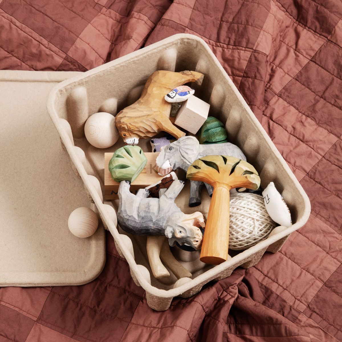 Paper Pulp Box Large - Set of 2 - Brown-3