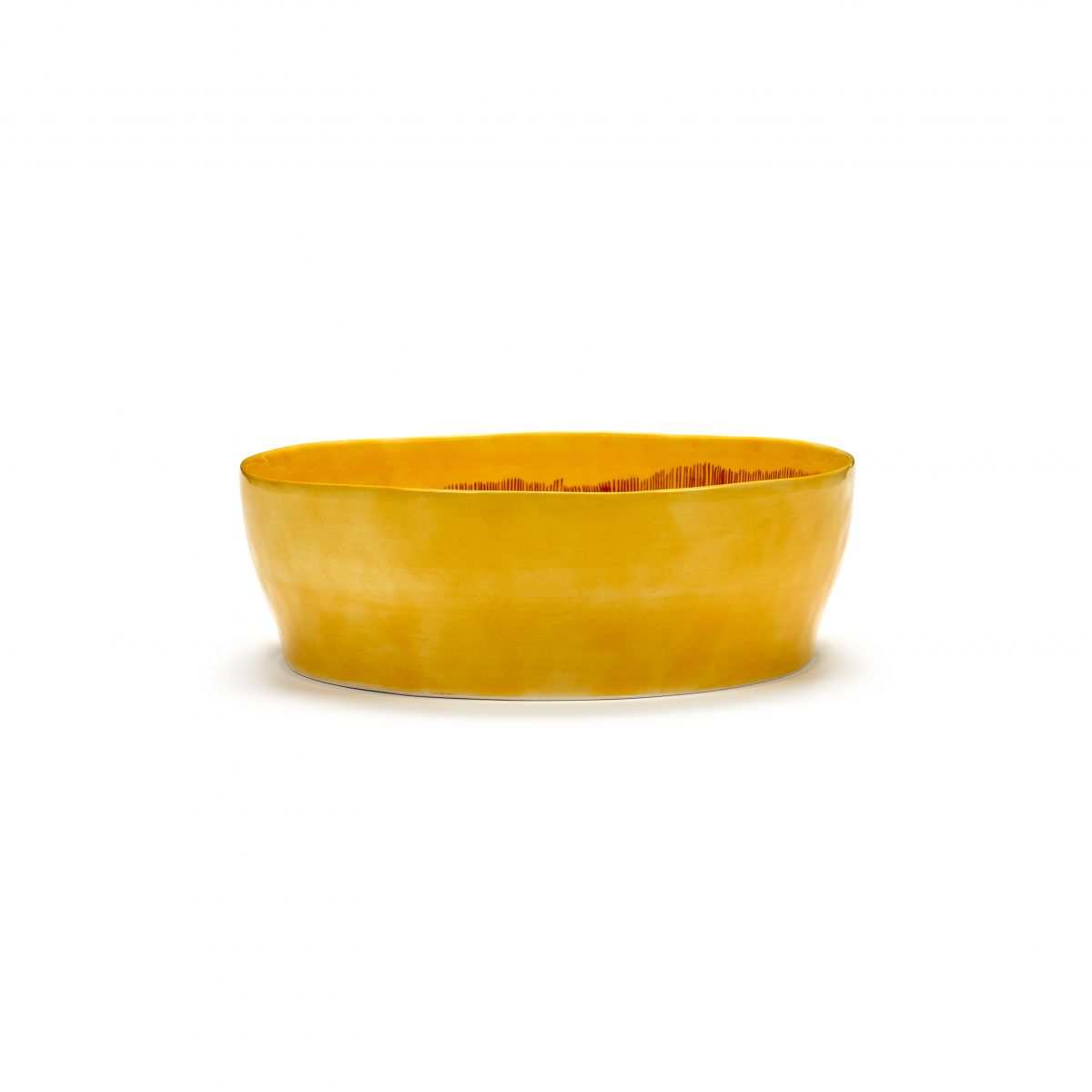 Salad Bowl Yellow - Red stripes