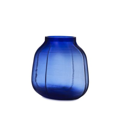 Step Vase Η23cm - Γυάλινο Βάζο - Μπλε  