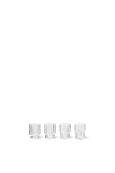 Ferm Living - Ripple Small Glasses Set of 4 Clear