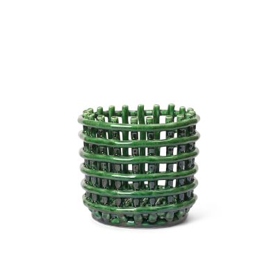 Ferm Living - Ceramic Basket - Small-Emerald Green