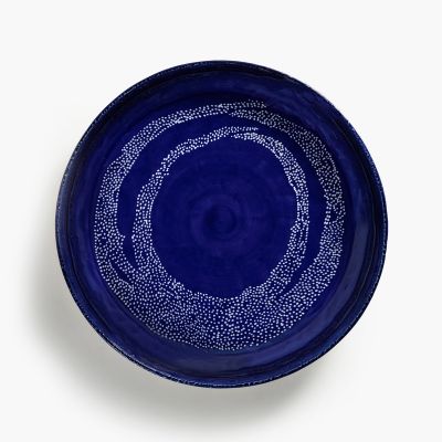 Serving plate M, Dark blue - white, Feast