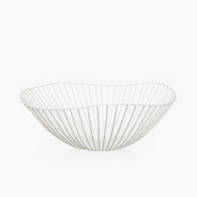 Iron basket - White, Cesira Metal Sculptures