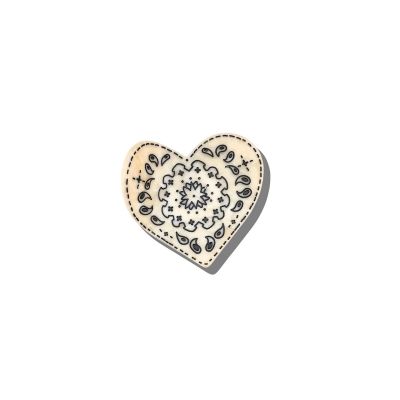 Black/White Paisley Heart, Hair Claw Clip