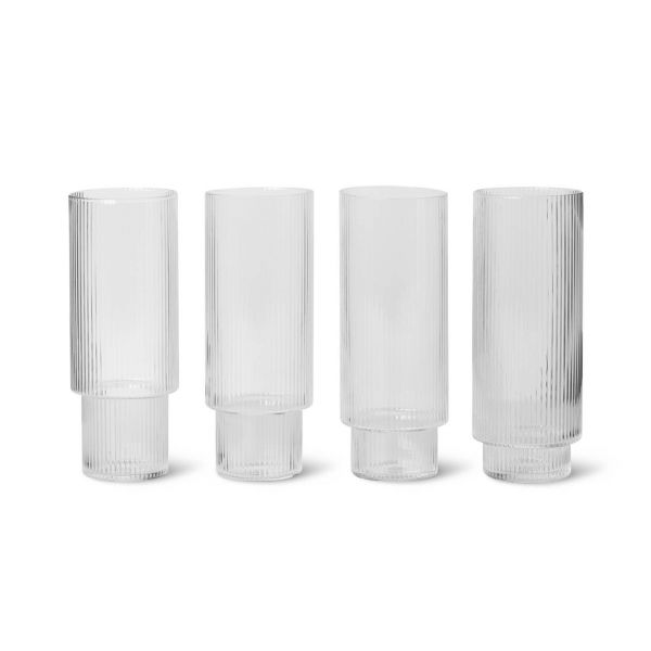 Ripple Long Drink Glasses - Set of 4