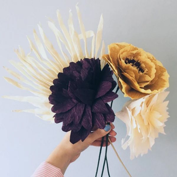 Studio About - Paper Flower - Χάρτινο Λουλούδι - Μελιτζανί - Grand Dahlia 