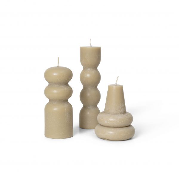 Torno Candles - Set of 3 - Sand