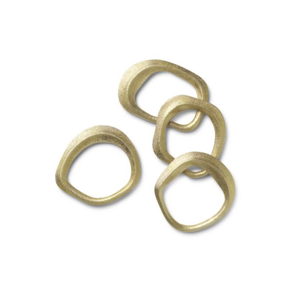 Flow Napkin Rings - Set of 4 - Brass