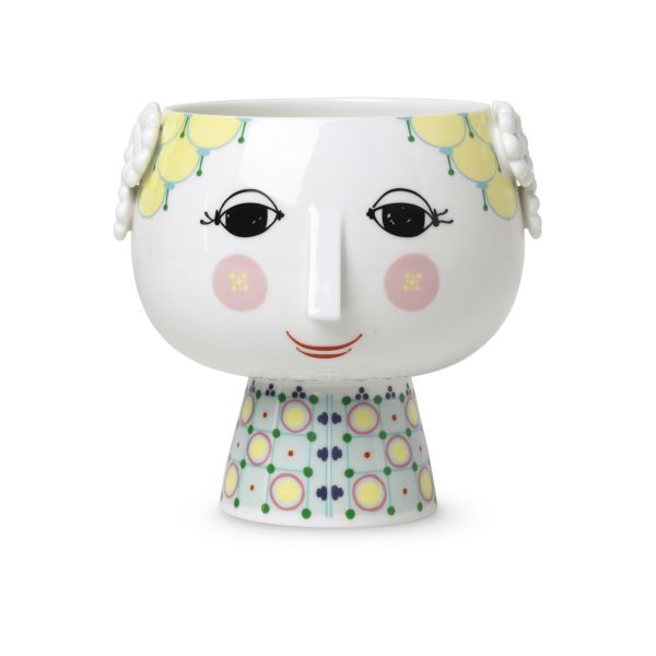 Eva Flowerpot on base O15.5 cm yellow
