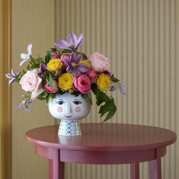 Eva Flowerpot On Base, Small Yellow
