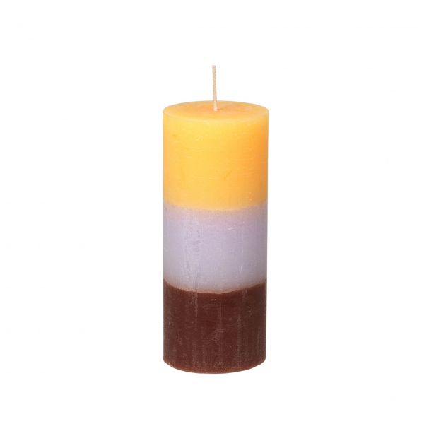 Rainbow Pillar candle  Peach Lavender