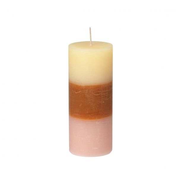 Rainbow Pillar candle  Tequila Sunrise