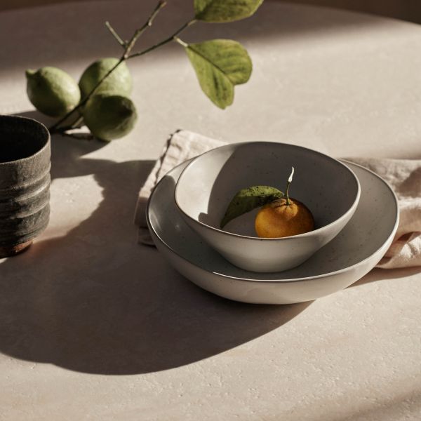 Ferm Living - Flow Bowl - Large - Offwhite Speckle