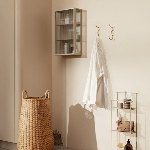 Ferm Living  - Haze Wall Cabinet - Reeded glass Cashmere