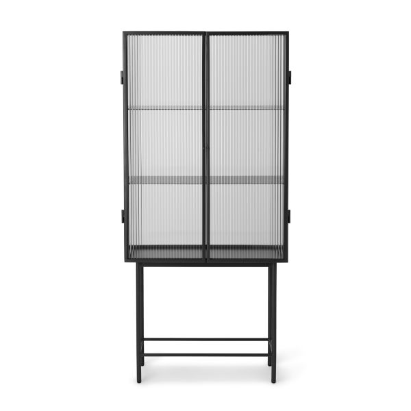 Haze Vitrine - Reeded glass Black