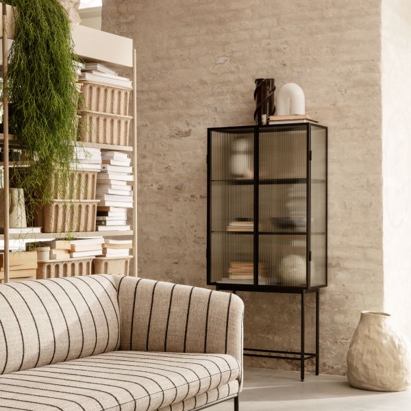 Ferm Living  - Haze Vitrine - Reeded glass Black