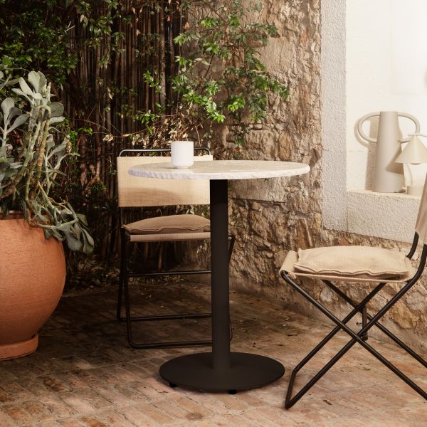 Mineral Cafe Table - Bianco Curia/Black