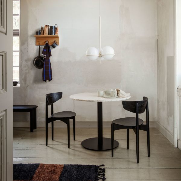 Mineral Dining Table - Bianco Curia/Black