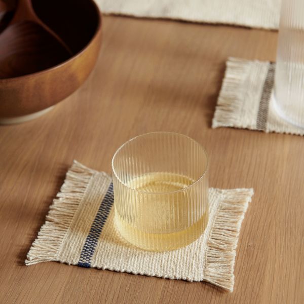 Savor Coasters - Set of 4 - Off-white/Bl