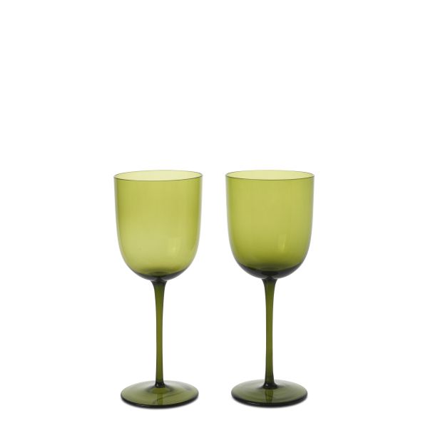 Host White Wine Glasses - Set of 2 - Moss Green