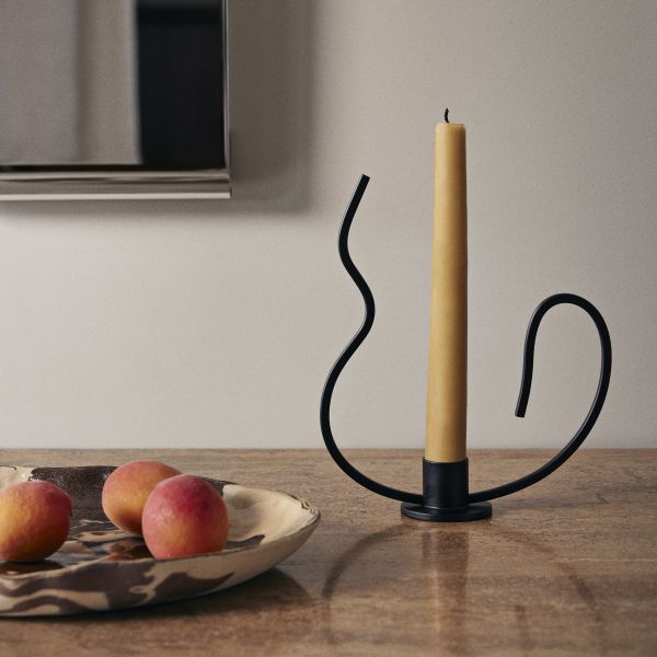 Valse Candle Holder - Low - Black