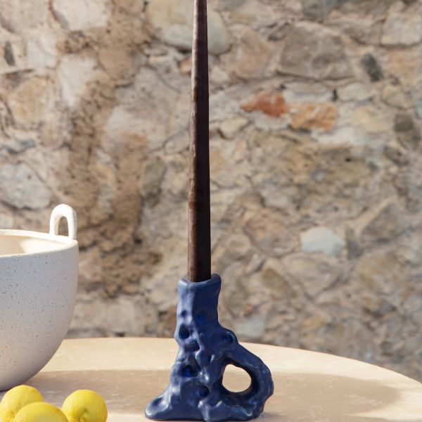 Dito Candle Holder - Single - Bright Blue