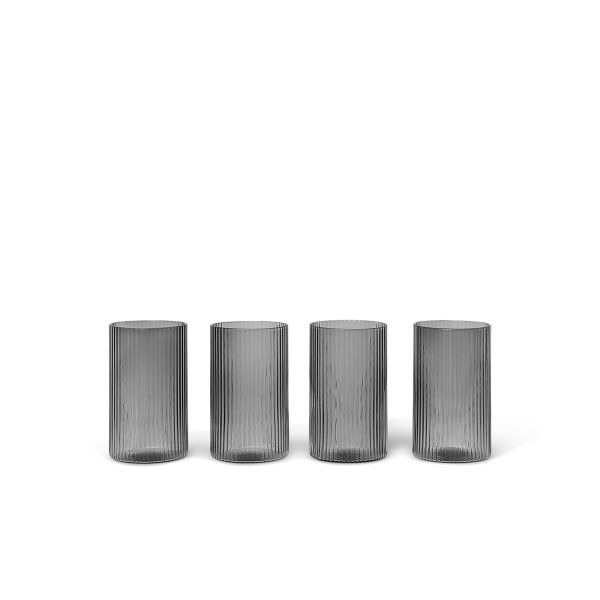 Ferm Living - Ripple Verrines - Set of 4 - Smoked Grey