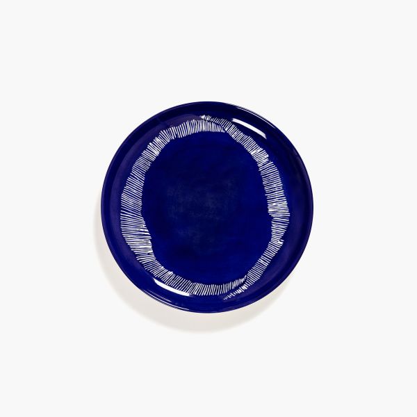Starter plate, Dark blue - white stripes, Feast