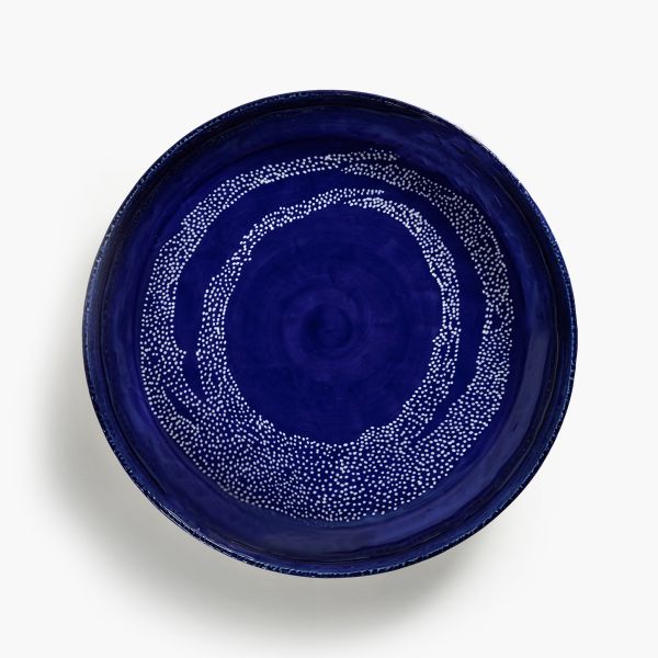Serving plate M, Dark blue - white, Feast
