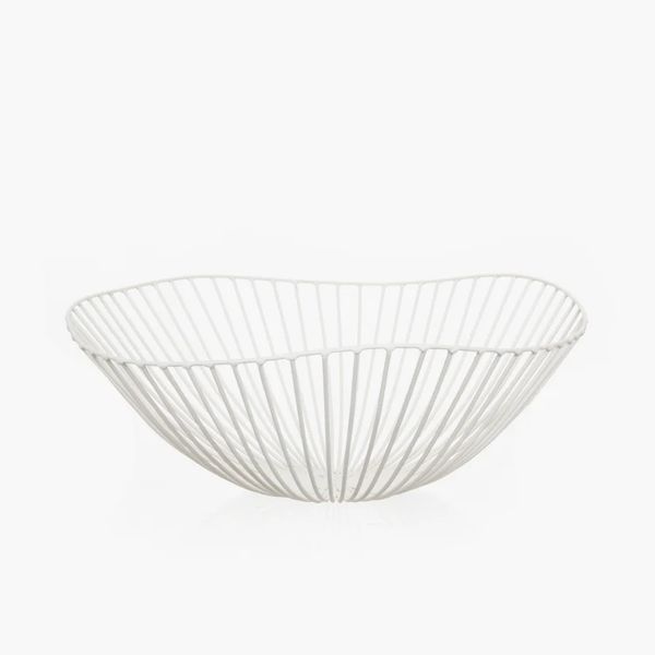 Iron basket - White, Cesira Metal Sculptures