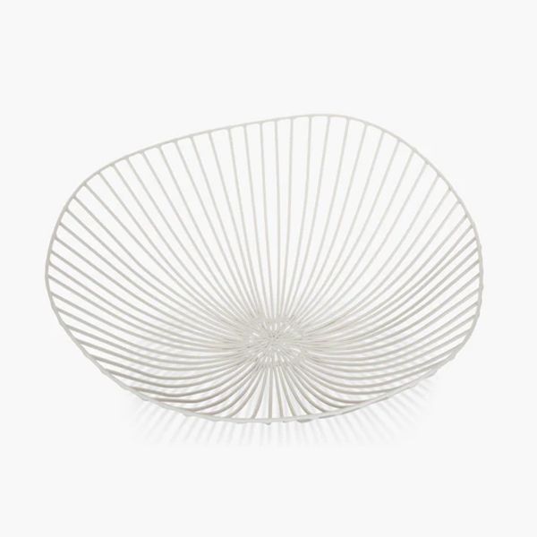Iron basket - White, Cesira Metal Sculptures