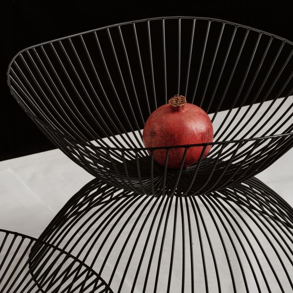 Iron basket black Cesira Metal Sculptures