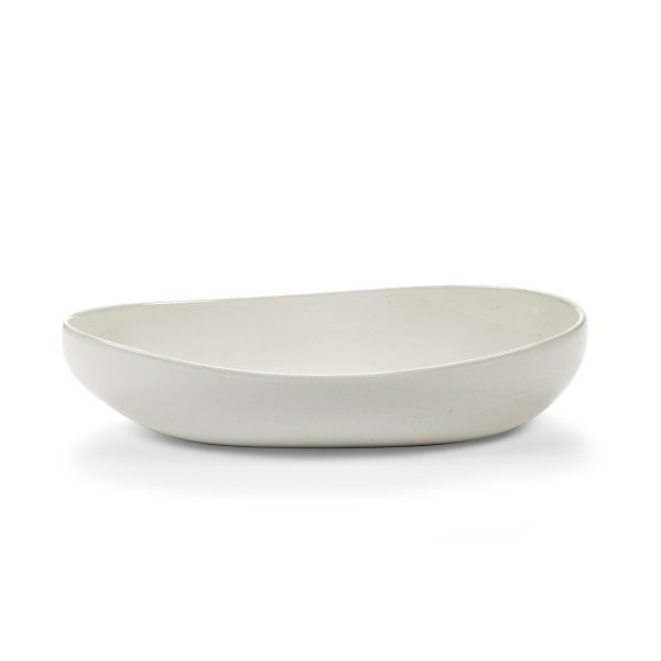 Oval serving bowl off-white Out of lines