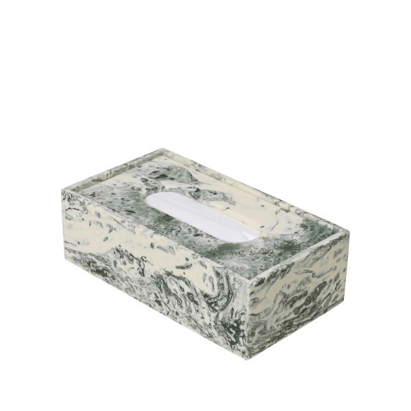 Ferm Living, Mist Tissue Box - Emerald Off-white