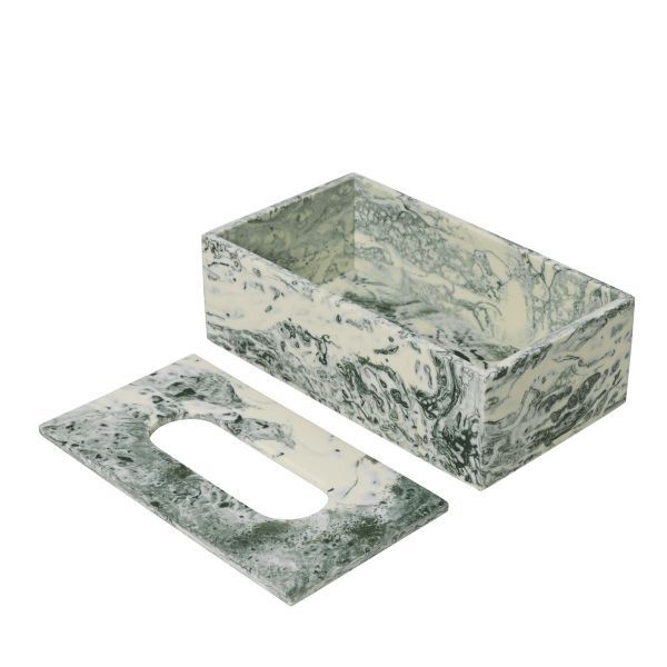 Ferm Living, Mist Tissue Box - Emerald Off-white