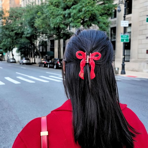 Red Coquette Bow, Hair Claw Clip