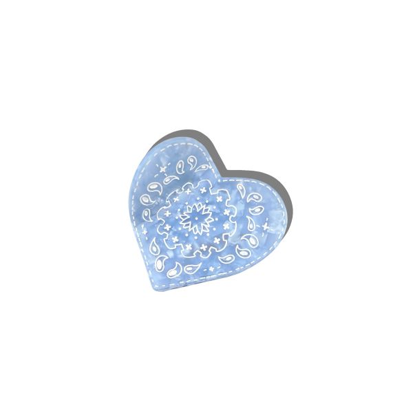 Blue Paisley Heart, Hair Claw Clip