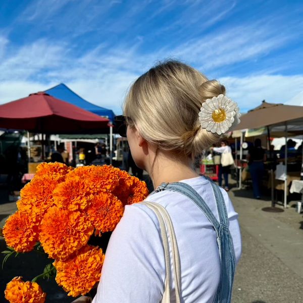 Daisy Flower, Hair Claw Clip