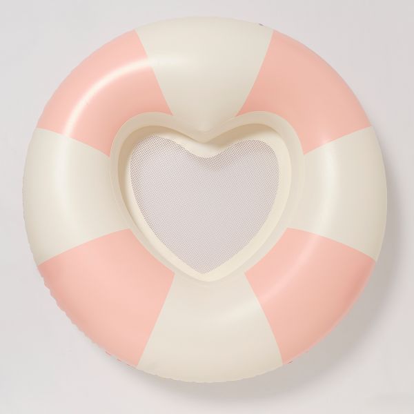 Luxe Tube Pool Ring - Stole My Heart - Pink Stripe